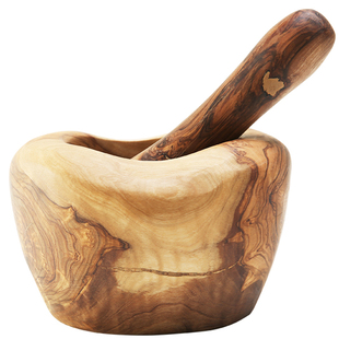 德国PASTERKAMP橄榄木手工制捣蒜盆研磨钵杵臼手动蒜泥器压蒜钵