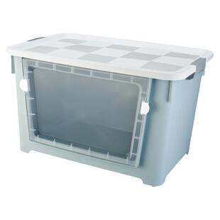 前开门大号收纳箱家用塑料透明储物箱衣物玩具零食收纳盒整理箱子