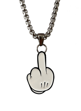 情侣项链卡通手指徽章恶搞挂件学生党好物中指胸针小众饰品