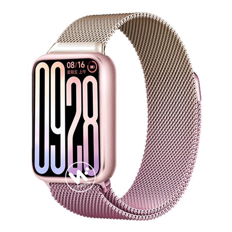 适用小米10pro手环9pro渐变米兰磁吸表带8pro运动智能手表红米watch6腕表带watch5金属4表链女生夏季透气粉色