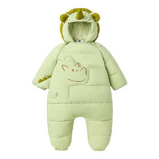 迷你巴拉巴拉婴儿羽绒服连体衣冬装宝宝保暖衣服男女童三防外出服