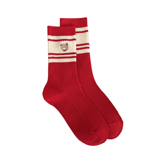 本命年红袜子一家三口2026年马年红袜冬新年礼盒装纯棉中筒袜结婚