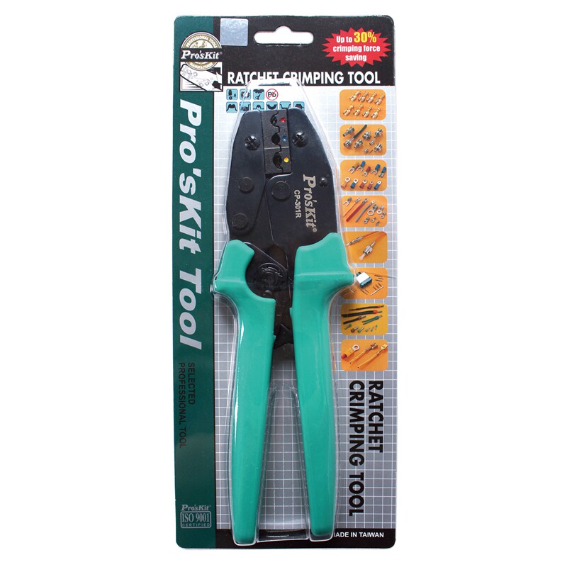 台湾宝工进口CP-301R Y.O绝缘端子棘轮压接钳 端子钳压线钳压着钳