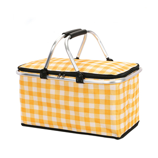 户外野餐篮可折叠春游食品保冷保鲜盒野炊露营保温收纳盒手提篮子