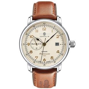 Zeppelin齐博林新品德国原装自动机械表男表24小时显示复古腕表