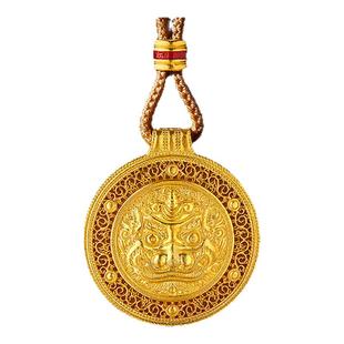 金至尊貔貅黄金罗盘项链男2025新天禄足金吊坠编绳项链礼物送老公