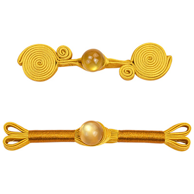 旗袍盘扣新中式燕尾玉石一字装饰