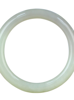 和田玉手镯女款玉镯子青白