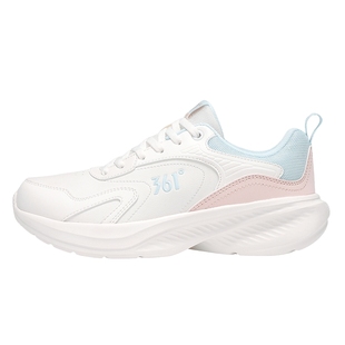 361女鞋新款跑步鞋皮面防水秋冬款鞋子361度运动鞋女士休闲鞋厚底