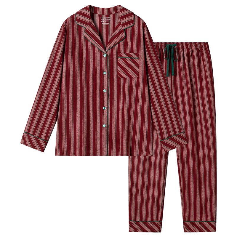舒雅女士纯棉磨毛翻领开衫家居服