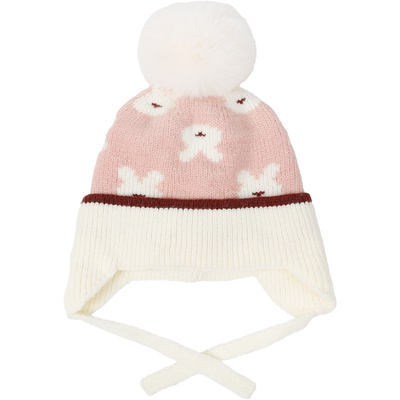 冬季女宝宝防寒护耳毛线帽