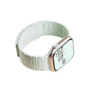 【夏日薄荷绿】适用苹果S11手表iwatch10表带applewatch9女款S11夏季运动S8磁吸10编织7尼龙智能SE3硅胶高级