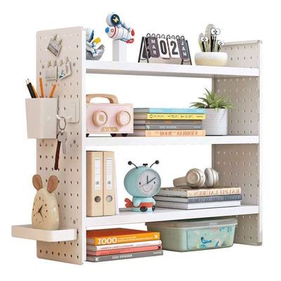 桌面置物架洞洞板桌上书架办公室工位多层收纳架学生铁艺整理架子