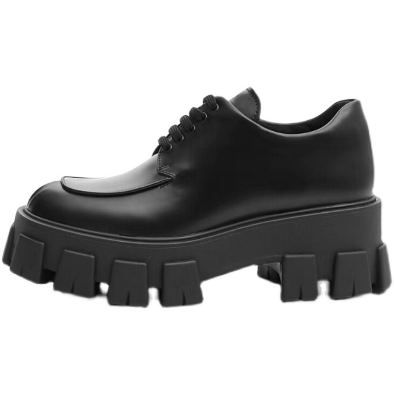 厚底漆皮英伦风刘雯同款加绒