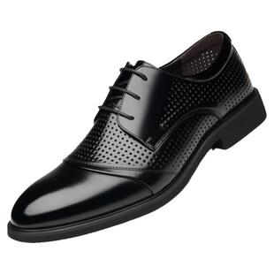木林森男鞋2026夏季商务正装镂空皮鞋男士英伦真皮凉鞋内增高鞋子