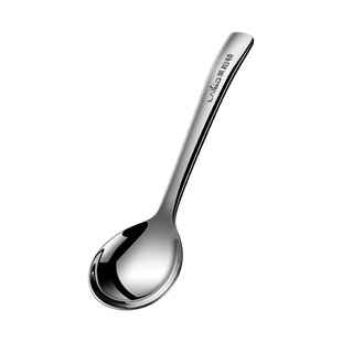 316L不锈钢勺子家用调羹吃饭勺儿童小汤匙长柄加深圆勺咖啡搅拌勺