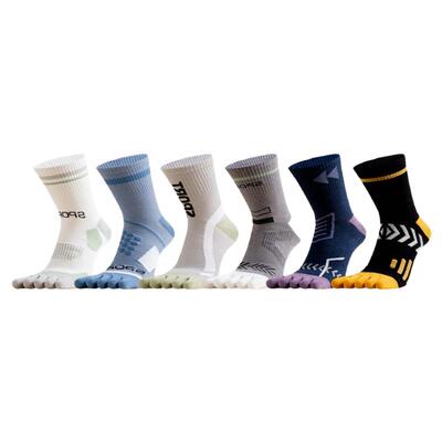 五指袜子男中筒运动棉袜分趾长袜