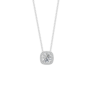 JUSONG KLEIN轻奢方糖项链女气质ins几何钛钢锁骨链送女友闺蜜