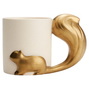 tbh野兽派家居工坊松鼠陶瓷浮雕马克杯水杯礼盒装礼物