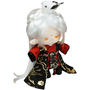 可奈造物棉花娃娃20cm娃衣套装原创古风烫金红黑云涧鹤现货衣服