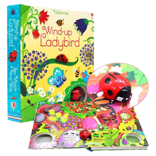 Usborne 发条小瓢虫 Wind-up Ladybird 轨道书扭动发条轨道可跑英文原版绘本儿童游戏玩具纸板书大开发条小瓢虫 Wind-up Bus同系列