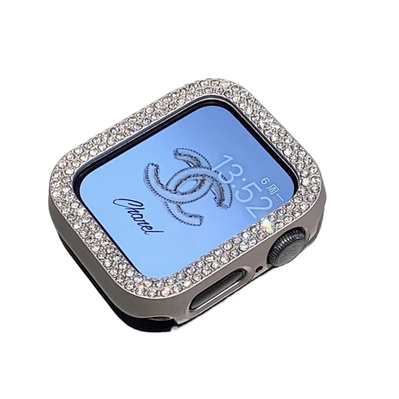 星光色镶钻11保护套硬壳适于苹果10SE手表iwatch6789半包防摔表壳
