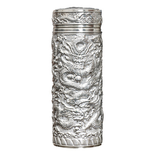 银杯子999纯银保健杯 里外纯银水杯银茶杯雪花食用级银杯景区同款