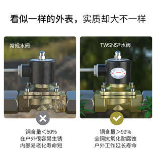 电磁开关阀水管电控水阀220v常闭型12v电动气阀常开24v汽车淋水器
