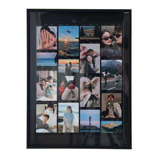 时几初黑色胶片纪念相框情侣diy定制照片送男友婚纱照宫格铝合金