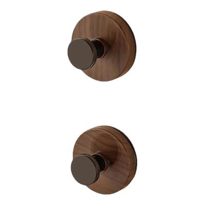 胡桃木纹吸盘旋钮挂钩