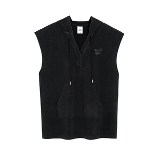 Turn Signal潮牌连帽V领宽松T恤连衣裙女夏季2026新款无袖T恤裙