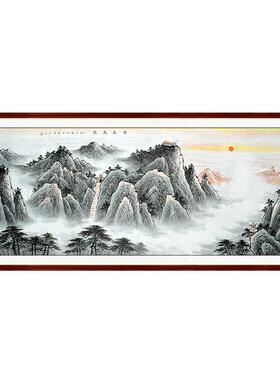 纯手绘紫气东来无水靠山破损包赔