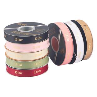 烫金螺纹丝带Dio英文带花束丝带缎带包花蝴蝶结彩带鲜花包装材料