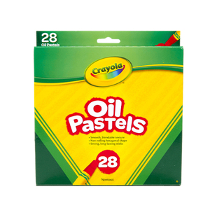 绘儿乐Crayola28色油画棒套装学生涂鸦专业级不脏手