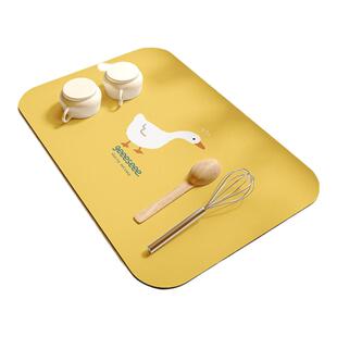 厨房台面沥水垫软硅藻泥可爱少女心吸水垫碗盘杯子免洗茶吧台垫子