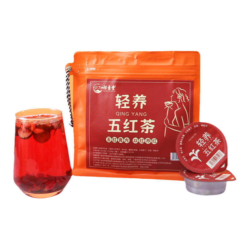 阿胶玫瑰五红茶小罐女性调理滋补