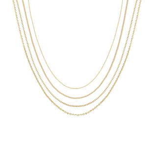 sanswood针式可调节素链纯银项链叠戴十字链/侧身链/盒仔链/密o链