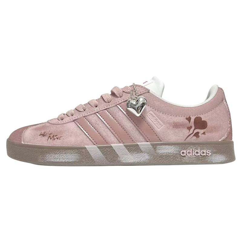 球鞋定制 Adidas/阿迪达斯 Neo绒心蜜语温柔甜美德训女子百搭板鞋