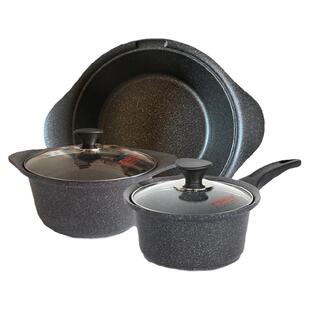 韩国麦饭石进口不粘锅汤锅奶锅家用18-28cm煤气灶专用煲锅炖锅