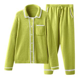 猫人家居服睡衣女款冬季熊猫绒加绒加厚半边绒