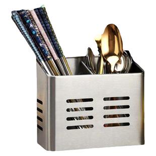 筷子笼方形双格不锈钢筷子筒家用餐具筷子收纳盒厨房沥水筷笼筷架