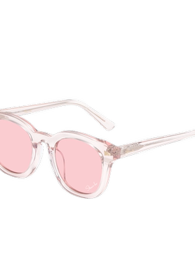 小众设计师透粉色方形墨镜