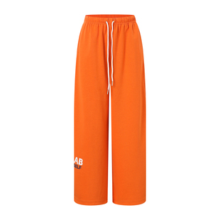 大佬街舞潮牌原创jazz美式复古简约印花运动卫裤阔腿香蕉裤4775