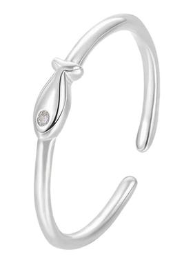 S999足银小清新锦鲤小鱼戒指