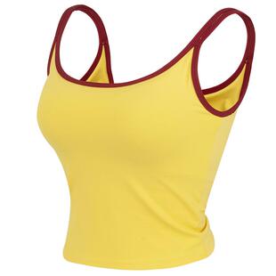 拍朵含胸垫瑜伽背心女撞色美背细带bra夏季透气运动内衣跑步文胸