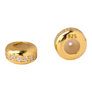 S925纯银硅胶水泡珠缩短项链手链珠子配件定位珠缩短扁胶珠固定珠