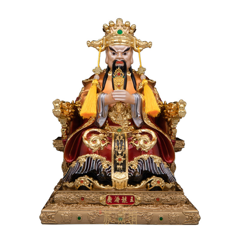 纯铜广济龙王龙五爷神像供奉摆件