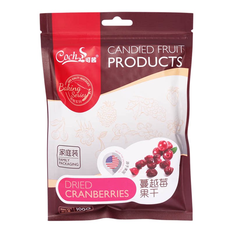 烘焙原料 COCH可茜 DIY烘焙进口蔓越莓干 蛋糕面包饼干100g原装
