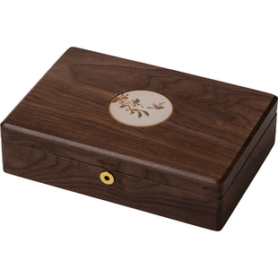 梵瀚 实木首饰收纳盒带锁高档精致新年礼物戒指项链黄金珠宝盒