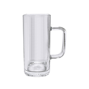 简约ins风条纹玻璃杯带把吸管直身方杯牛奶杯饮料杯奶昔杯咖啡杯